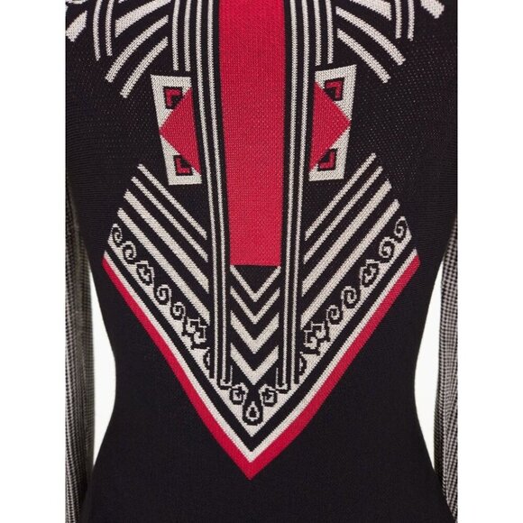 Etro Jacquard Knit Dress Size 44 US 6 Black Multi $925 - Picture 5 of 10